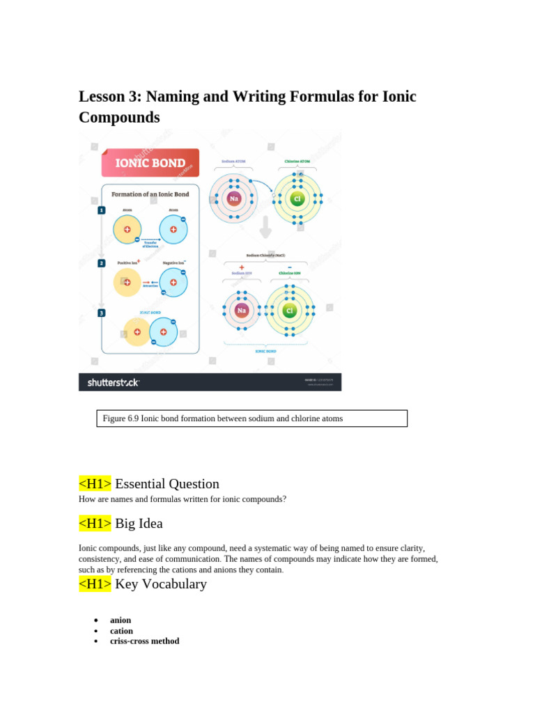 Naming and Formulas for Ionic Compounds | PDF | Ion | Chemical Compounds