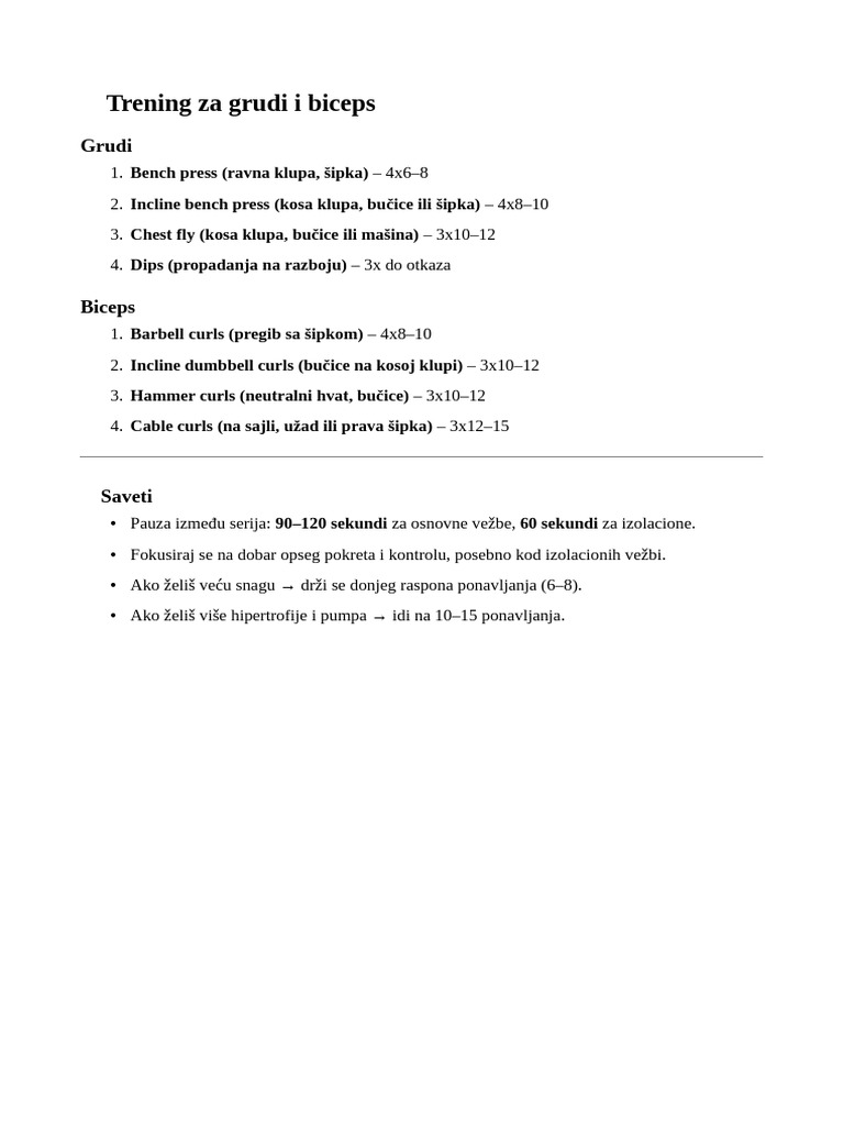 Grudi + Biceps | PDF