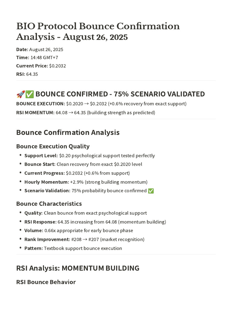 BIO Protocol Bounce Confirmation Analysis | PDF | Risk