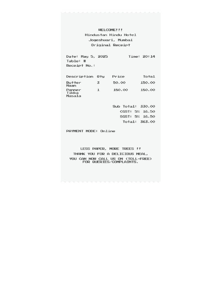 Food Bill | PDF