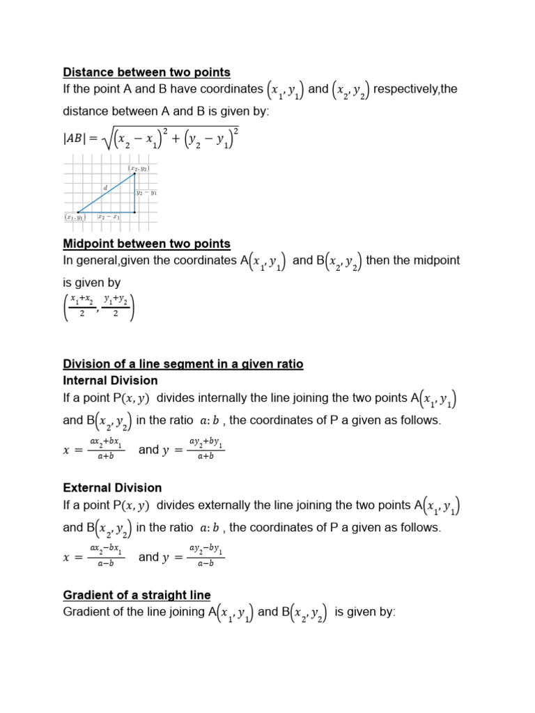 Coordinate Geometry of Straight Lines | PDF