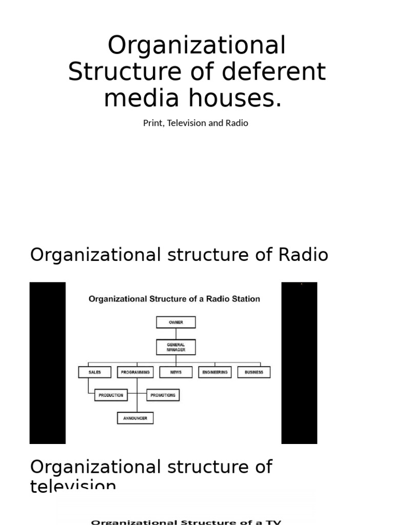 Organizational Structure of Deferent Media Houses | PDF