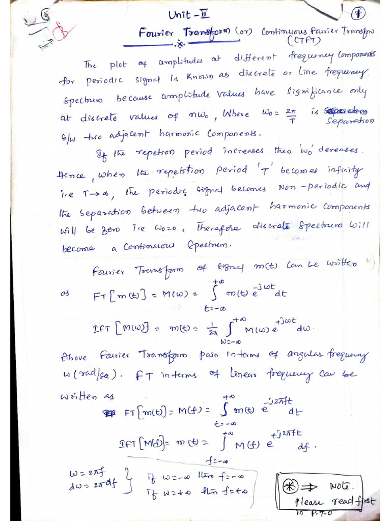 SS-SP - Unit II Fourier Transform | PDF