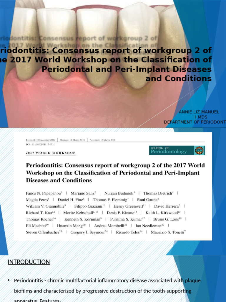 2017 Periodontitis Classification Update | PDF | Periodontology ...