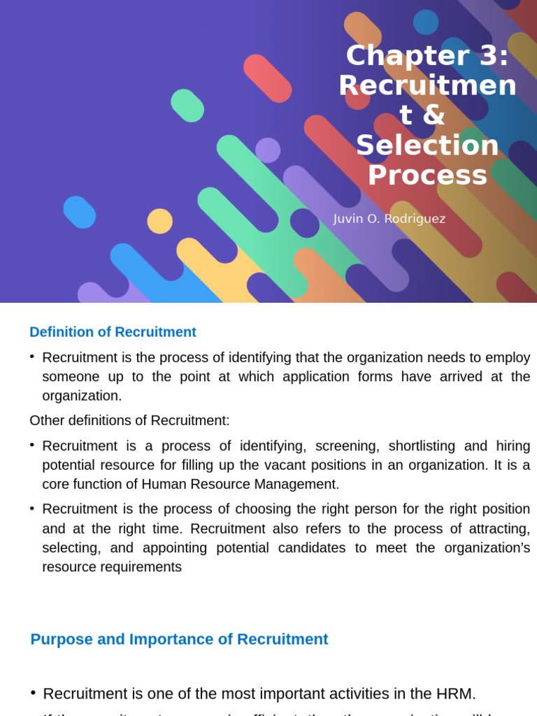 Chapter 3 - Recruitment Selection Process | PDF | Recruitment | Employment