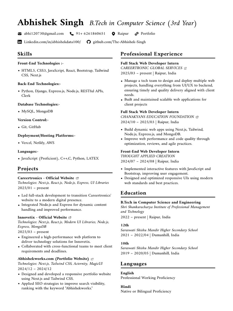 Abhishek Resume | PDF | Java Script | Software Development