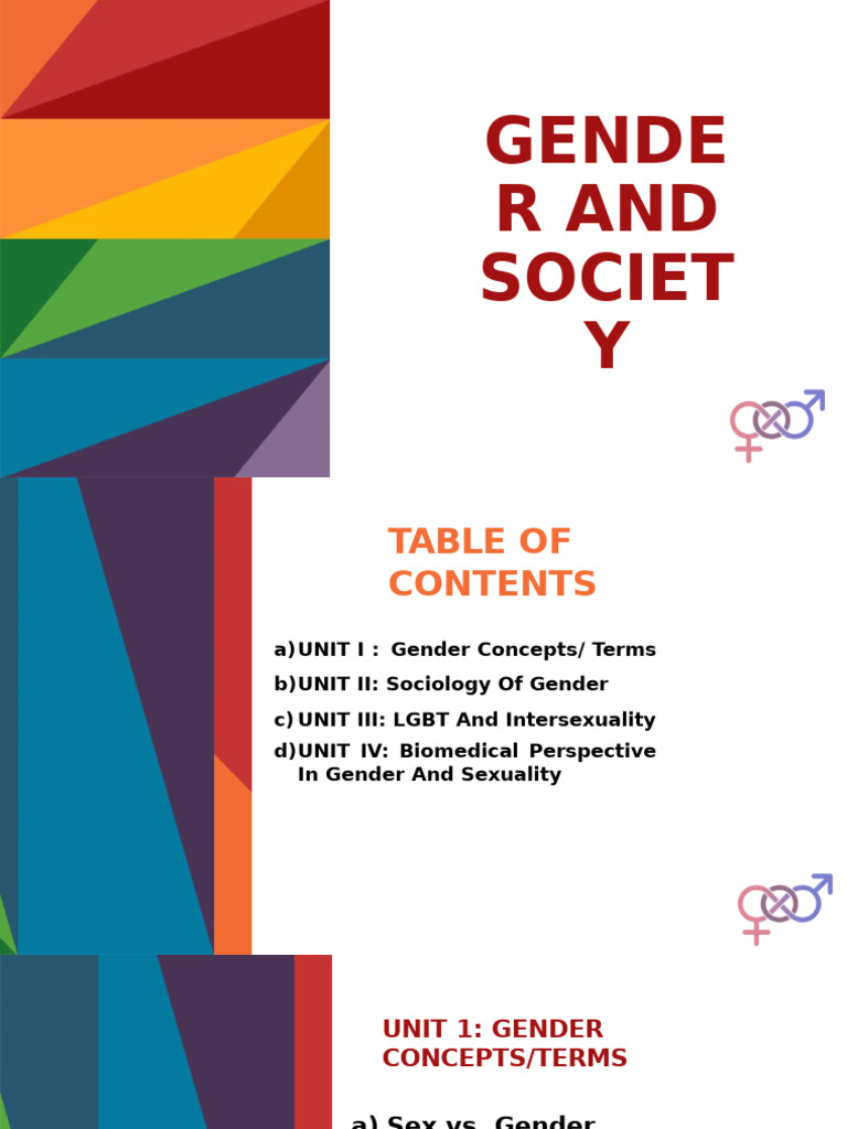 Gender Concepts and Social Dynamics | PDF | Gender | Gender Studies