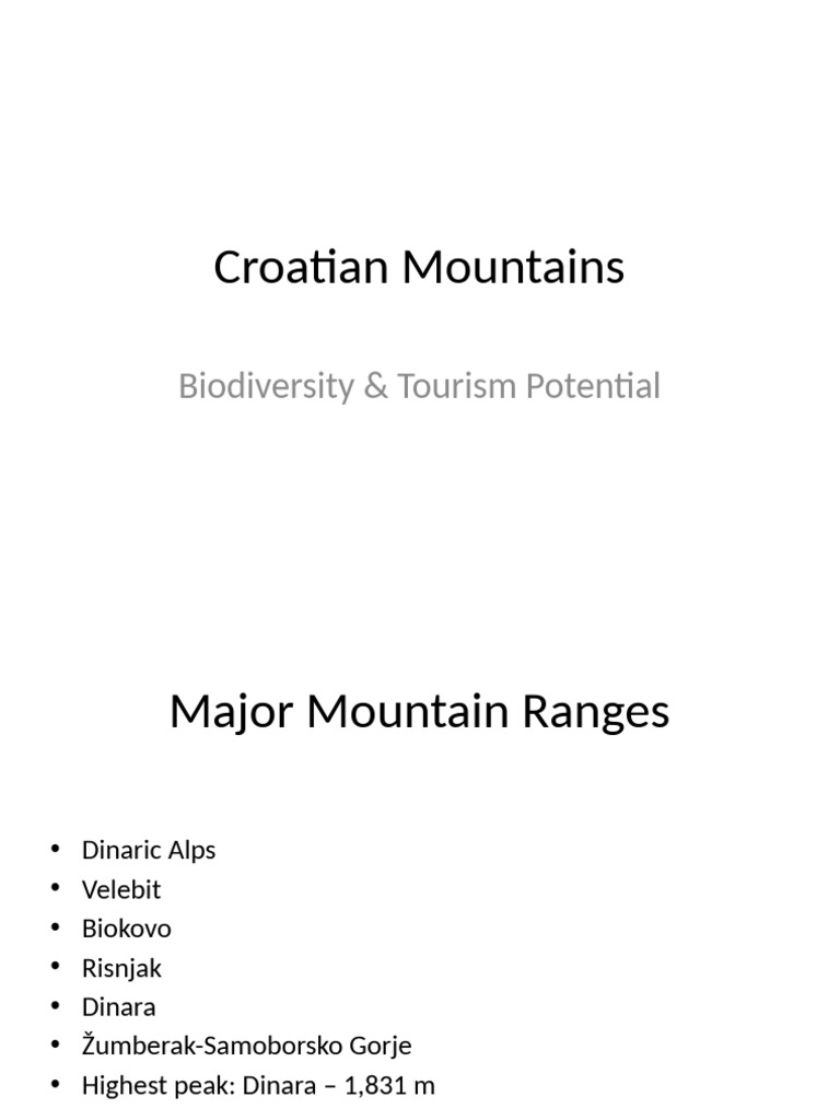Croatian Mountain Ranges Overview | PDF
