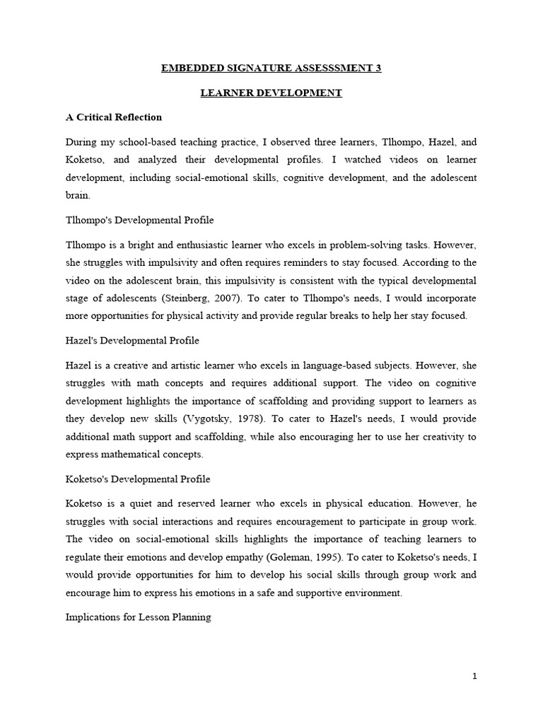 Embedded Signature Assesssment 3 | PDF | Learning | Behavior Modification