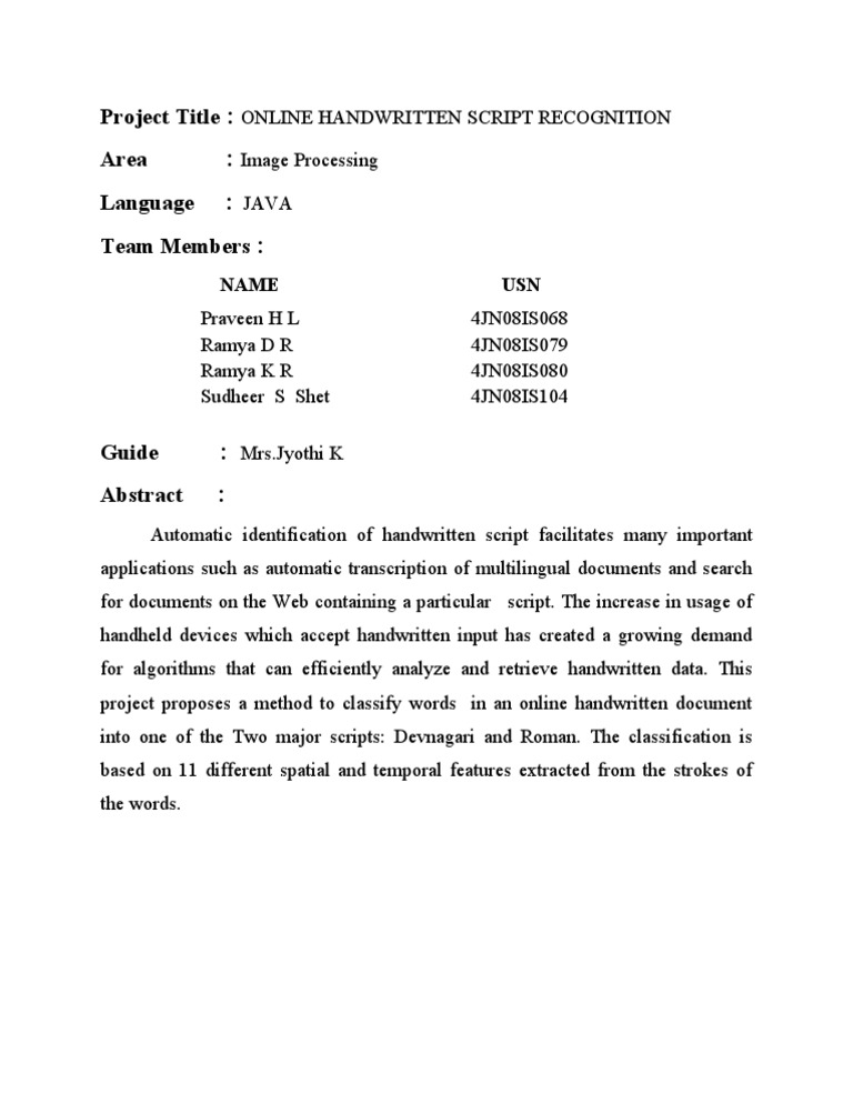 Online Handwritten Script Recognition | PDF