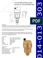 Series 502 Roboal Check Valve Automatic Air Vent 3-8inch 6 Bar