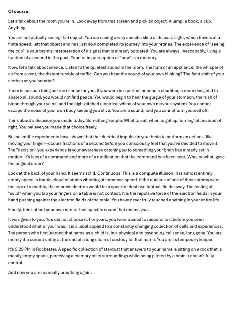 The Illusion of Self and Perception | PDF | Qualia