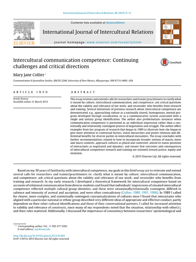 Collier - 2015 - International Journal of Intercultural Relations | PDF ...