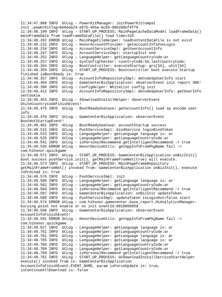 Game Center Startup Log Analysis | PDF | Computing | Internet Architecture