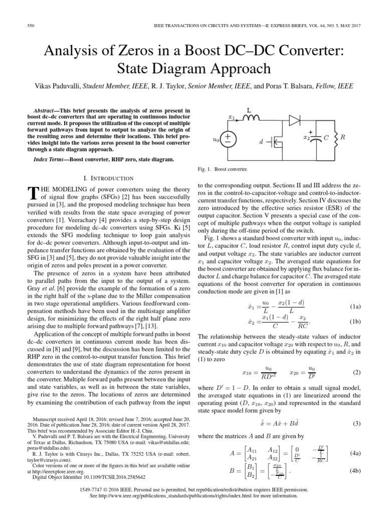 Boost DC-DC Converter Zero Analysis | PDF | Capacitor | Inductor
