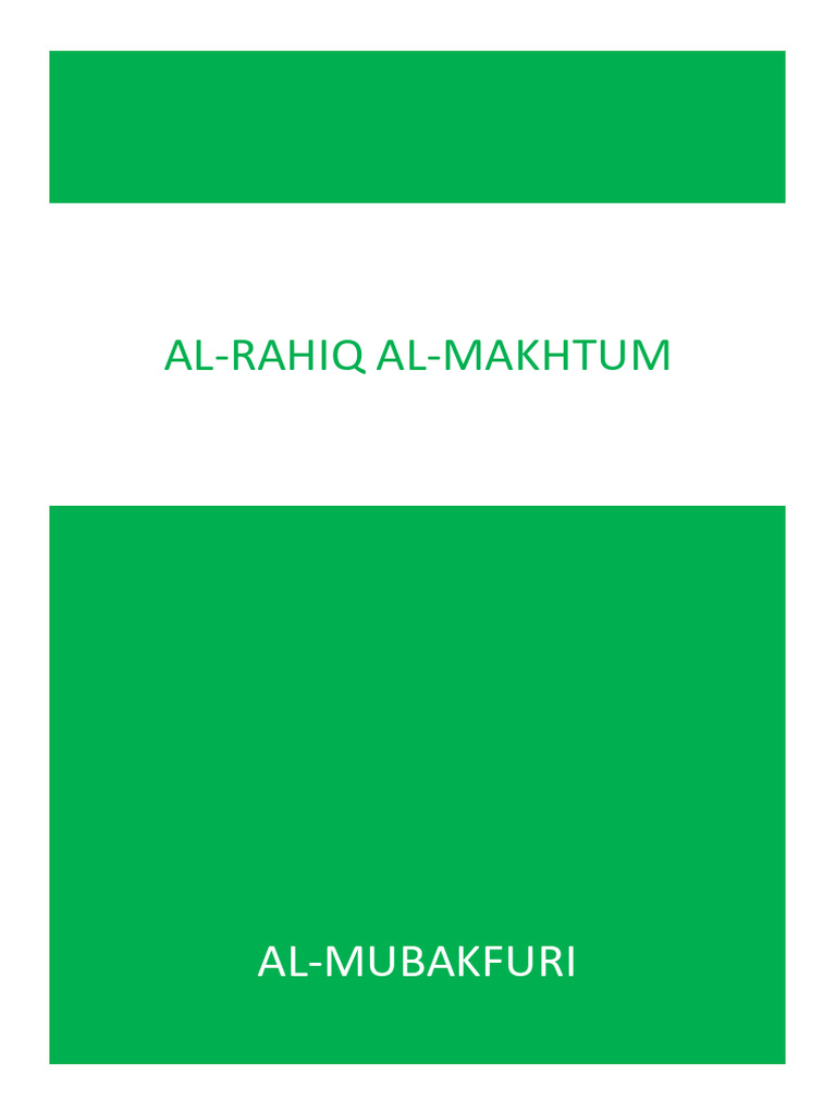 Sirah Nabawiyah: Al-Rahiq Al-Makhtum | PDF