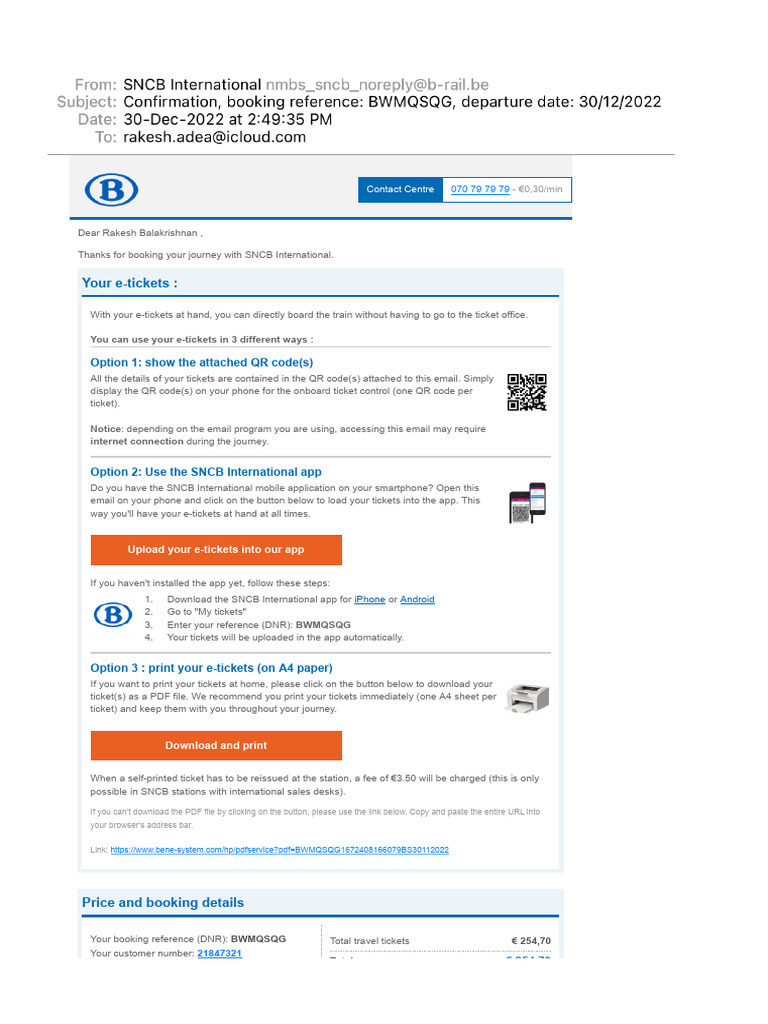 Using the SNCB International App | PDF | Mobile App | Qr Code