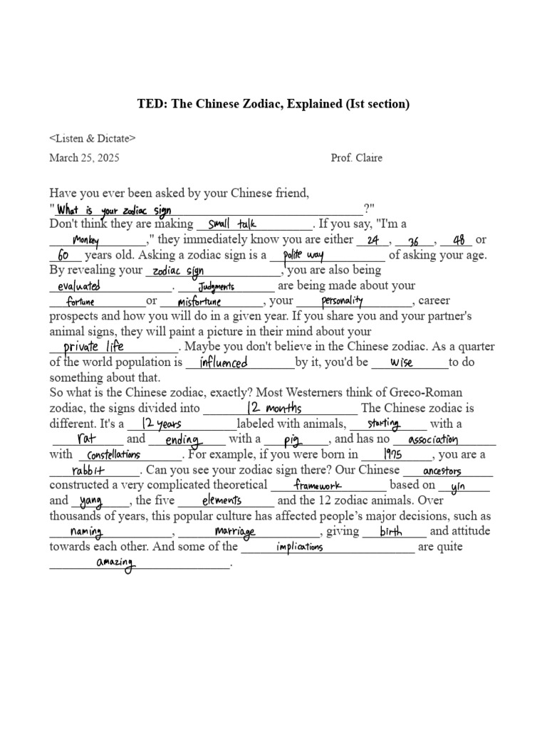 Understanding the Chinese Zodiac | PDF | Chinese Zodiac
