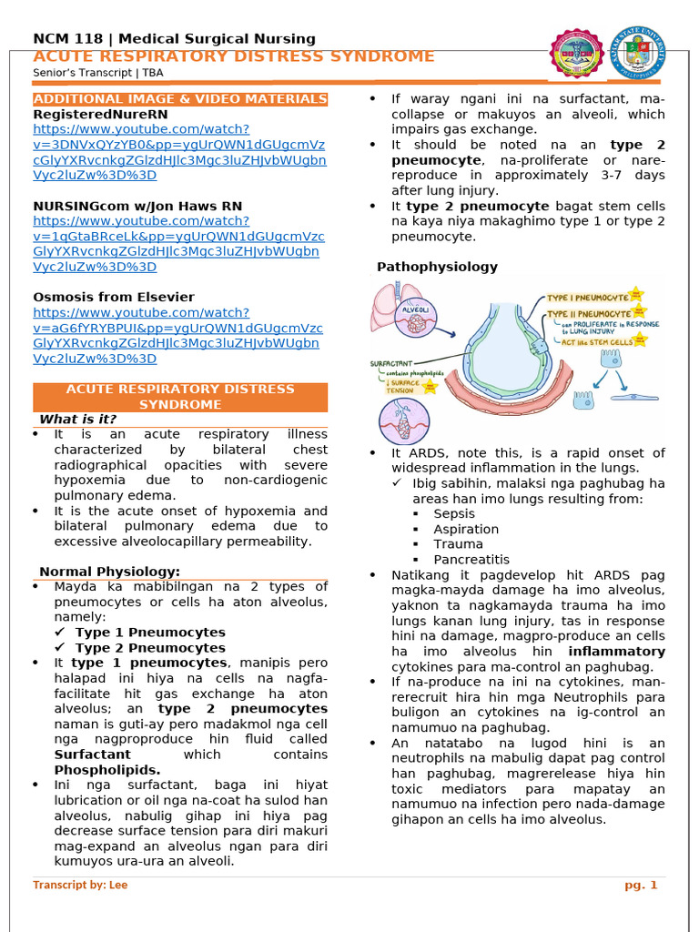 Understanding Acute Respiratory Distress Syndrome | PDF | Breathing ...
