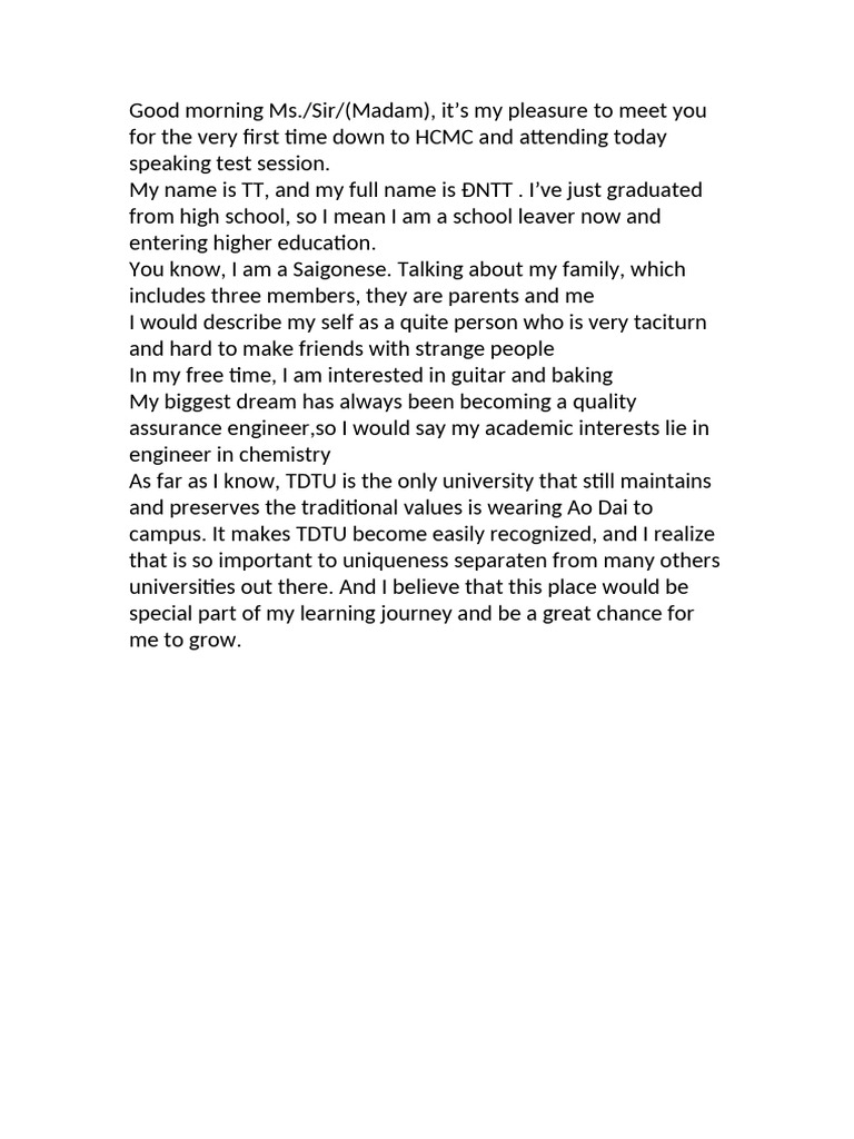 Introduction of a Future Student at TDTU | PDF