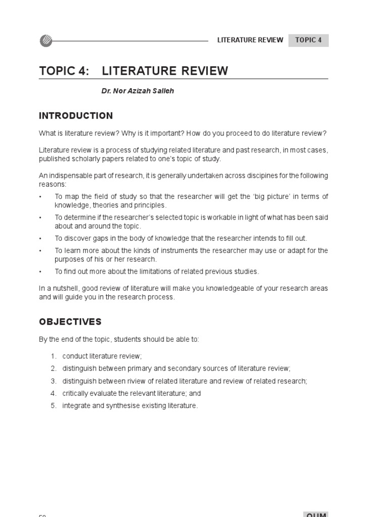 Explain 3 importance of literature review in research process picture