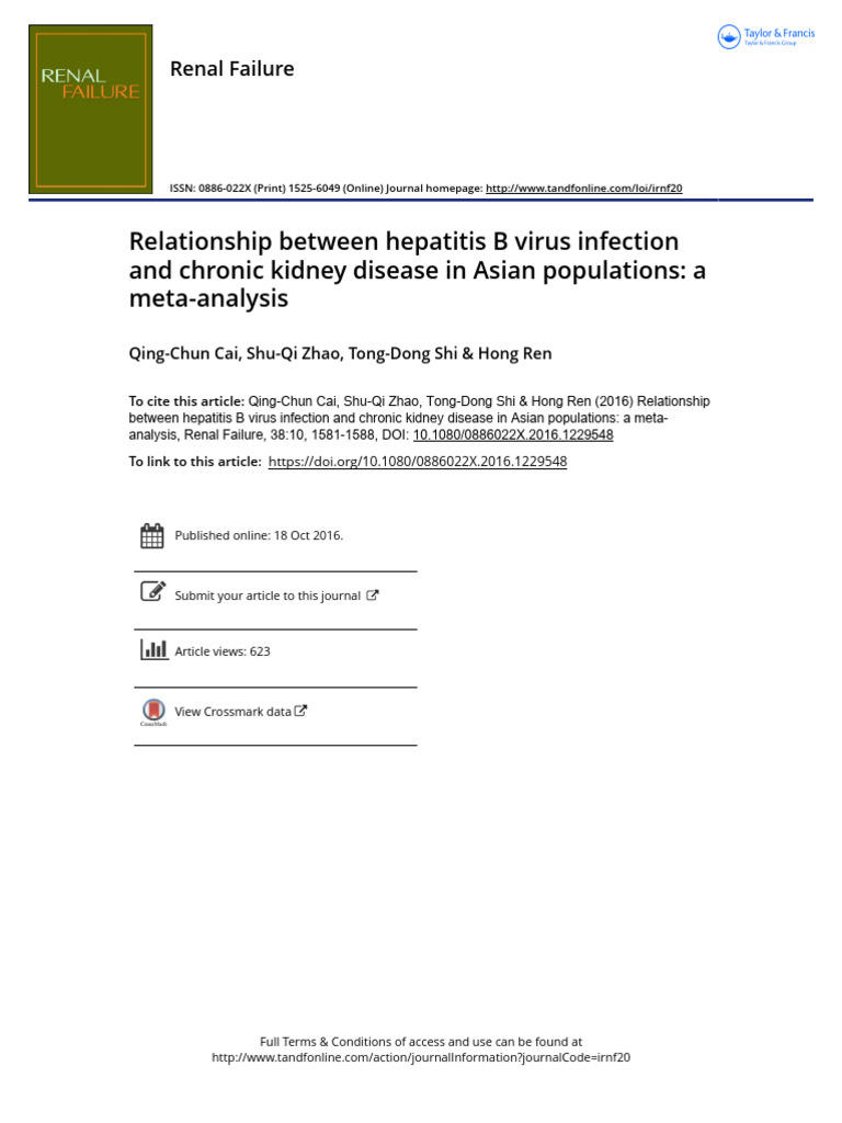 Relationship Between Hepatitis B Virus Infection and Chronic Kidney ...