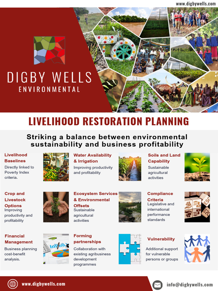 Digby Wells Livelihood Restoration Plan Capability | PDF | Agriculture ...
