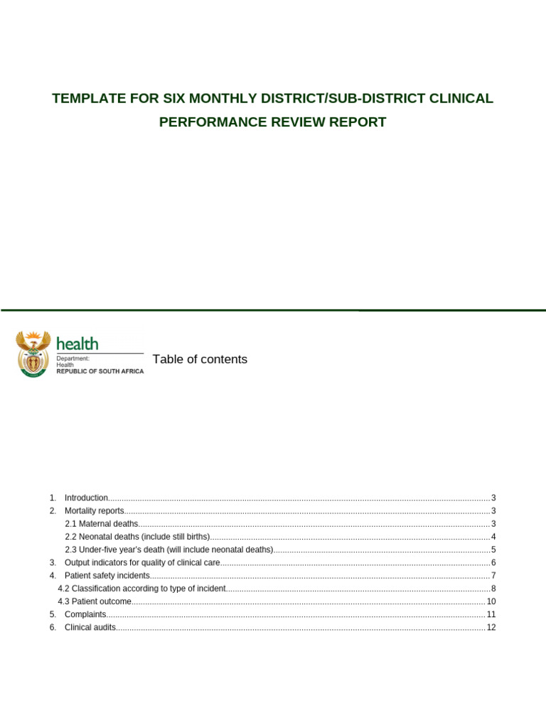 Clinical Performance Review Template | PDF | Maternal Death | Infant ...