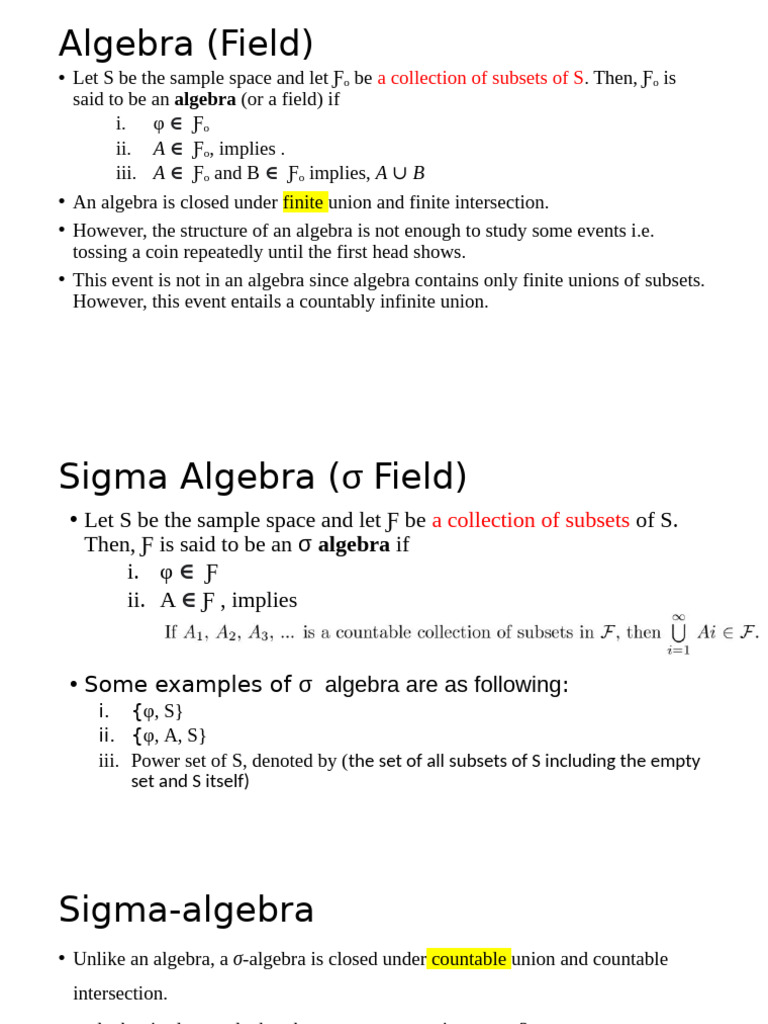 Understanding Sigma Algebras in Probability | PDF | Measure ...