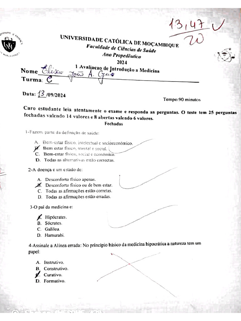 Teste 1 de I.med | PDF