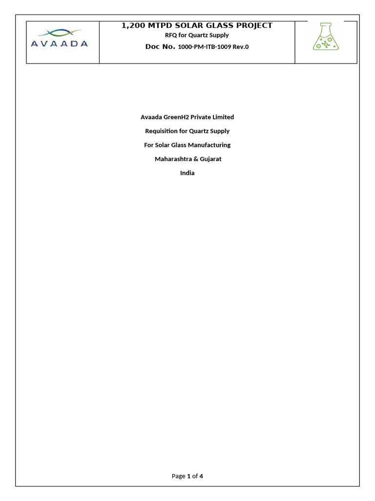 Quartz Supply RFQ for Solar Glass Project | PDF | Sustainable ...