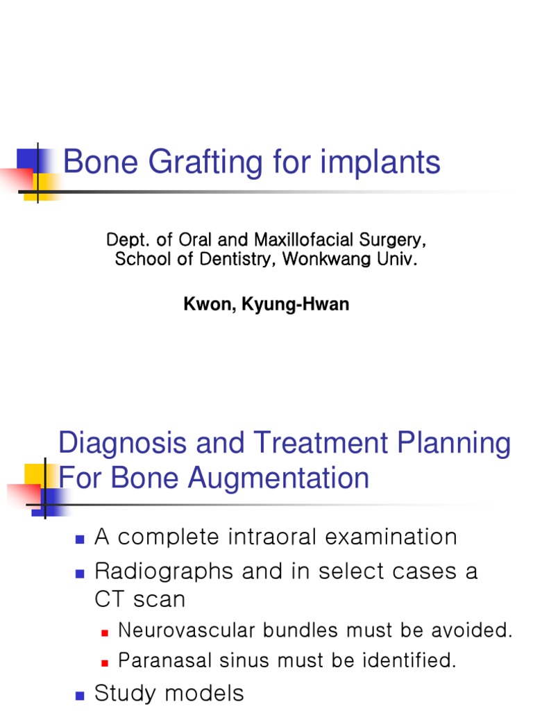 Bone Grafting Techniques for Implants | PDF | Dental Implant ...