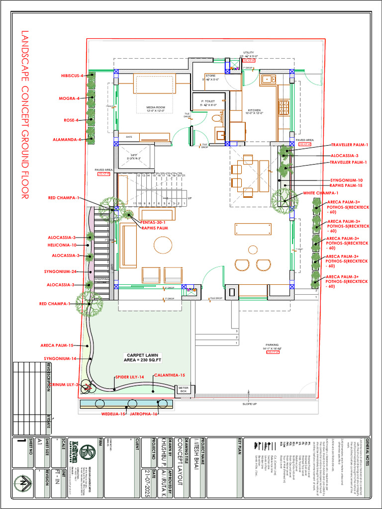 Landscape Concept Ground Floor Layout | PDF | Building Engineering