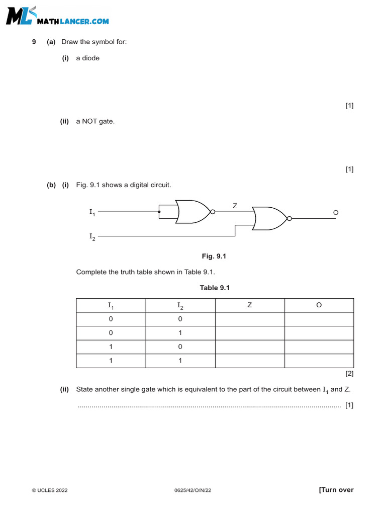 Digital Circuit Logic Gates and Truth Tables | PDF | Logic Gate ...