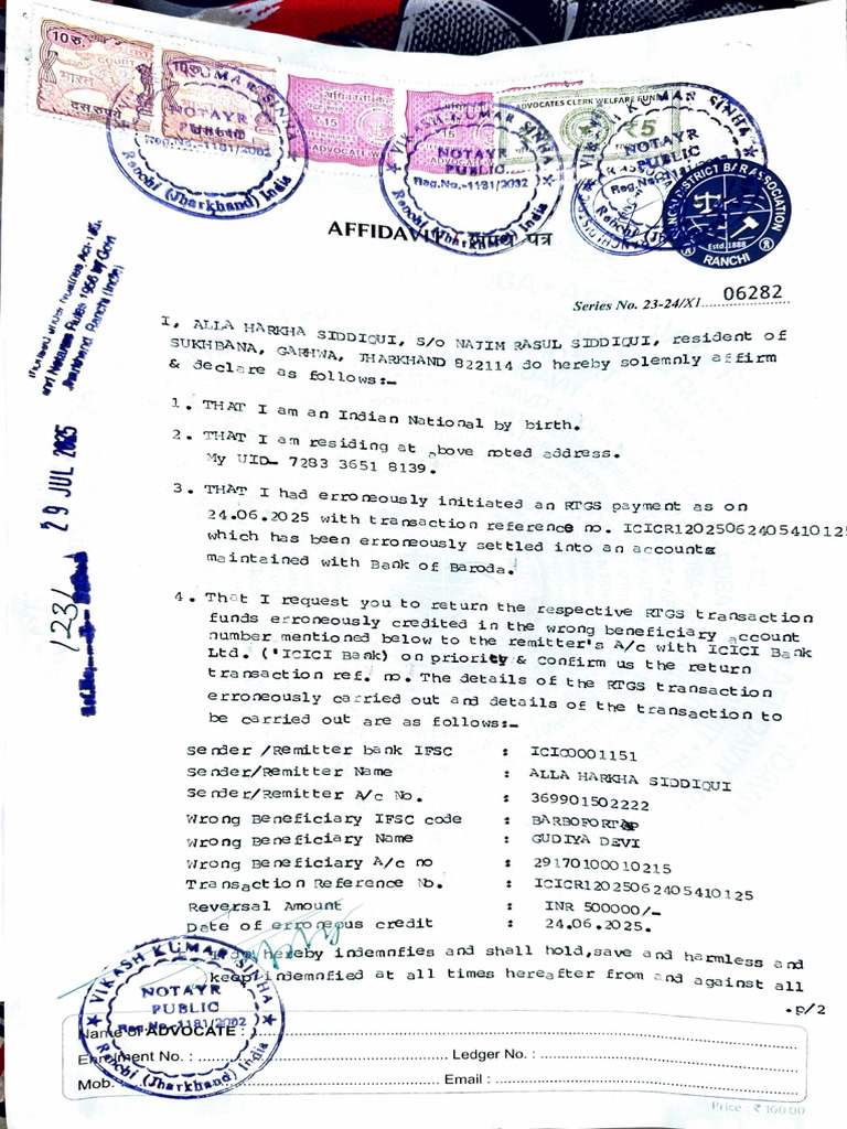 RGS Payment Error Declaration Form | PDF
