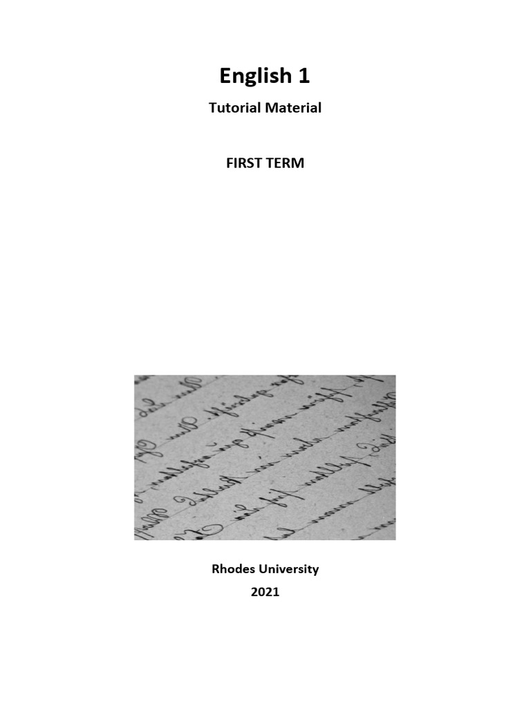 English 1 First Term Tutorial Guide | PDF | Poetry | Sonnets
