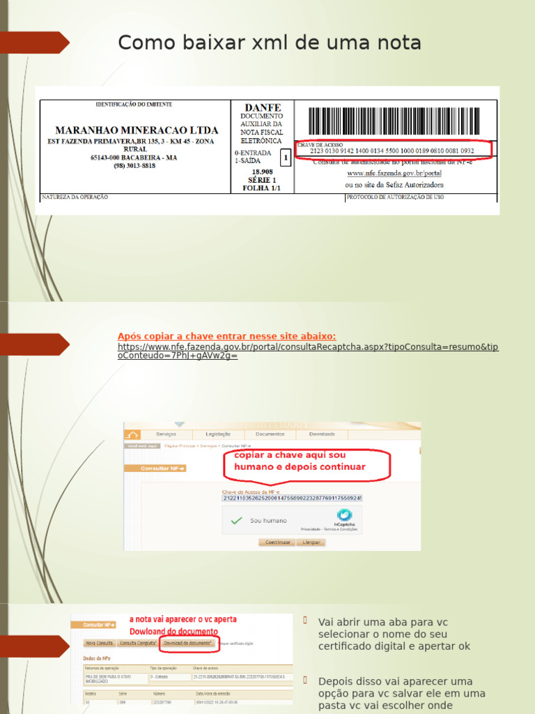 Como Baixar XML de Nota Fiscal | PDF