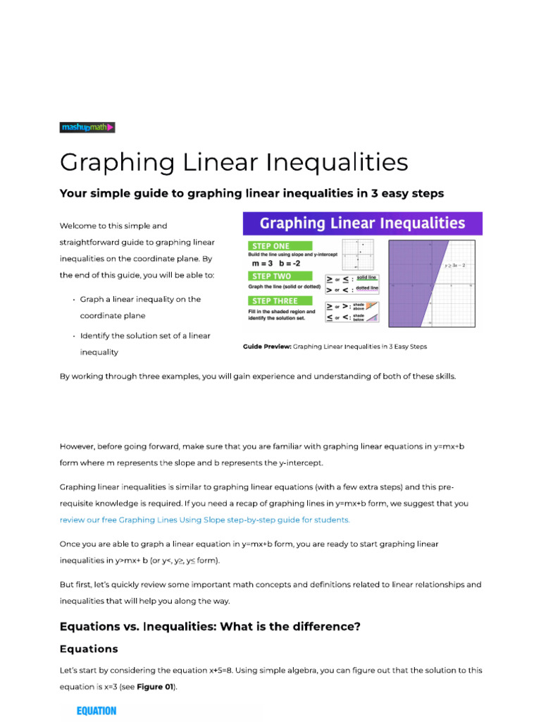 Graphing Linear Inequalities | PDF