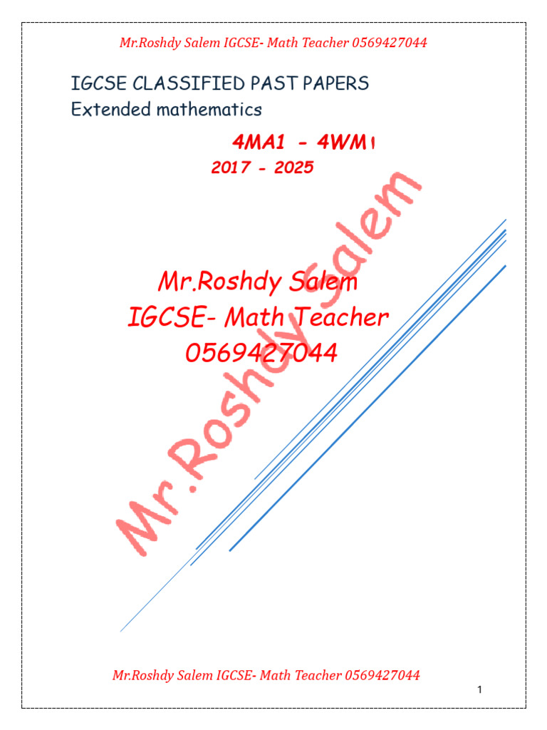 IGCSE Math Classified Past Papers | PDF | Percentage | Interest