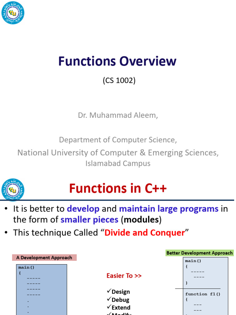 C++ Functions Overview and Usage | PDF | C++ | Computer Programming