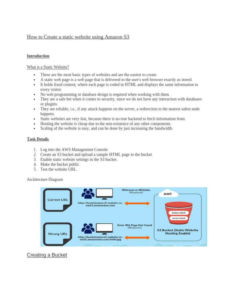Hosting a Static Website on S3 | PDF | Websites | World Wide Web