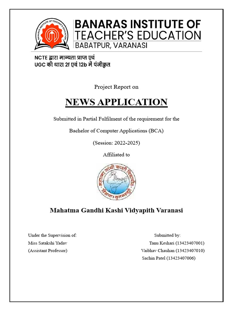News Application Project Report BCA | PDF | Conceptual Model | Computer ...