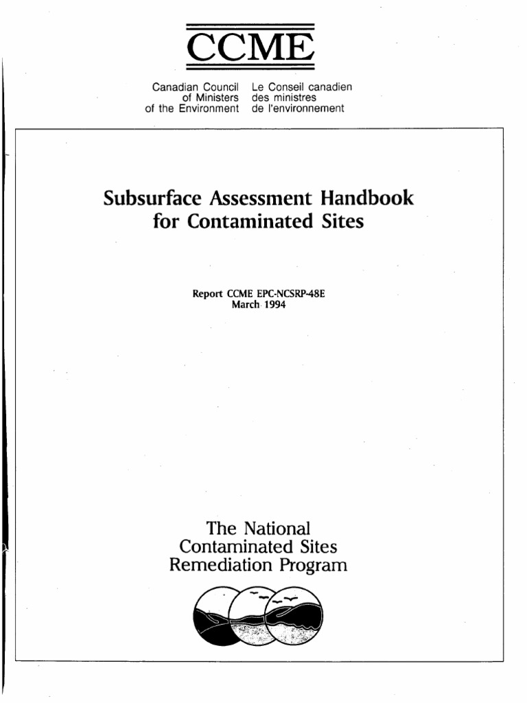 Subsurface Assessment Handbook For Contaminated Sites | PDF