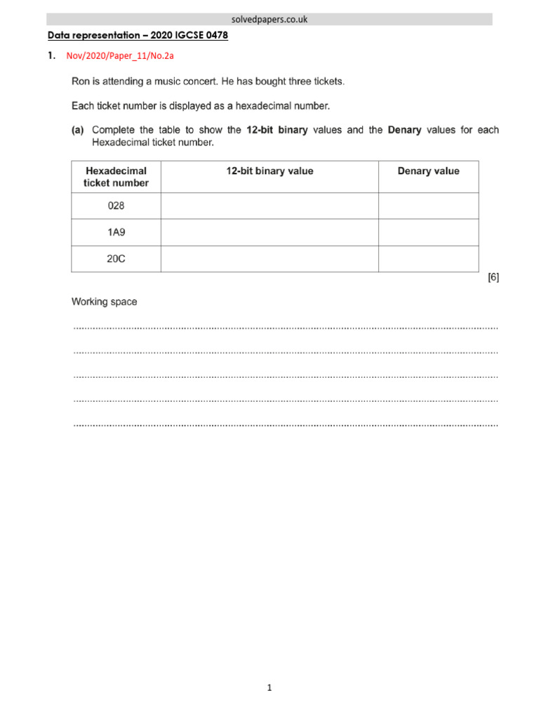 2020 Data Representation IGCSE 0478 | PDF
