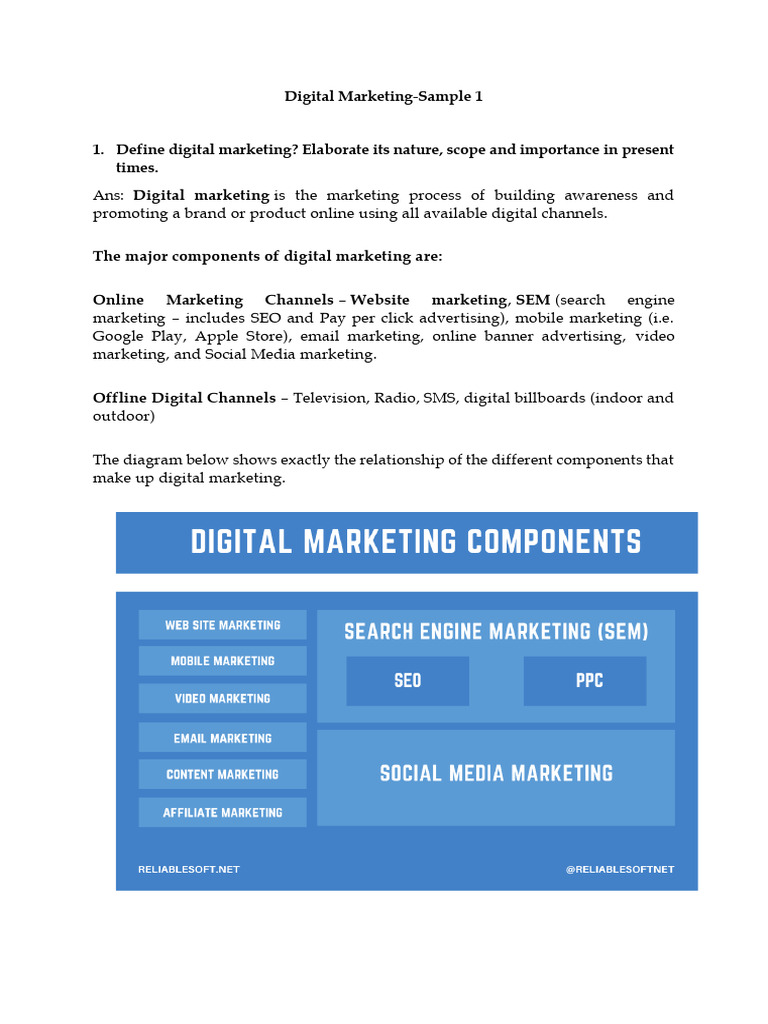 Importance of Digital Marketing Today | PDF | Search Engine Marketing ...
