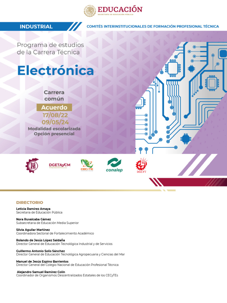 Programa de Estudios: Técnico en Electrónica | PDF | Plan de estudios ...