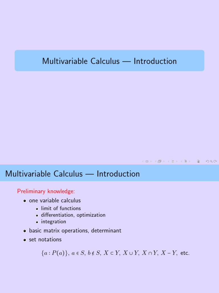 Introduction to Multivariable Calculus | PDF