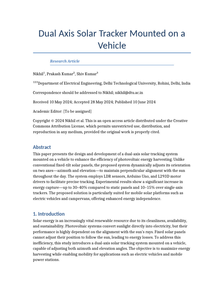 Final Journal Style Solar Tracker Paper | PDF | Electricity ...