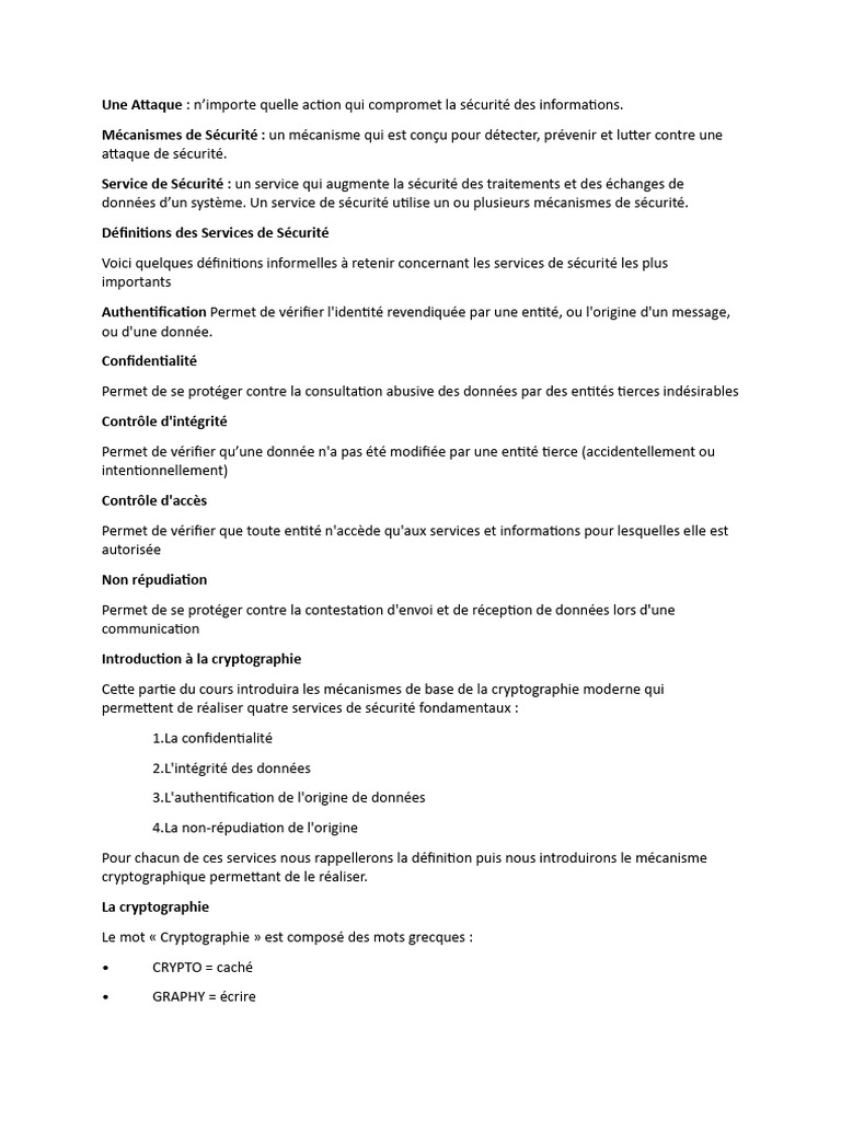 Services de sécurité et cryptographie | PDF | Public-key cryptography ...