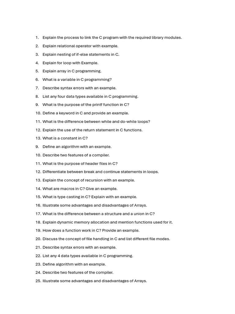 ImpQuestion C | PDF